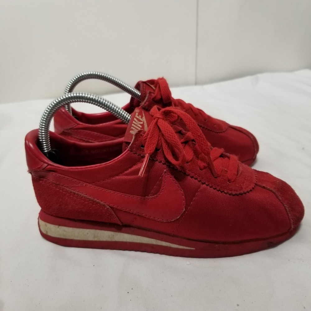 Vintage Nike Cortez Leather RED Suede Size 7.5 Republic Of Korea - Picture 9 of 16